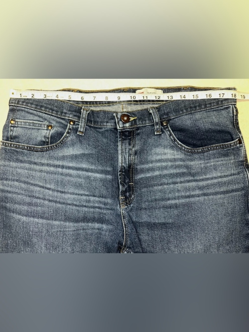 Men’s Wrangler Five Star Premium Slim Straight Blue Jeans Western Denim 36x30 - Picture 8 of 14